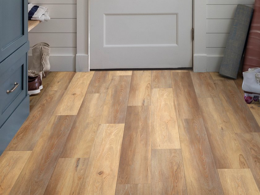 LVT flooring installed in a home entryway